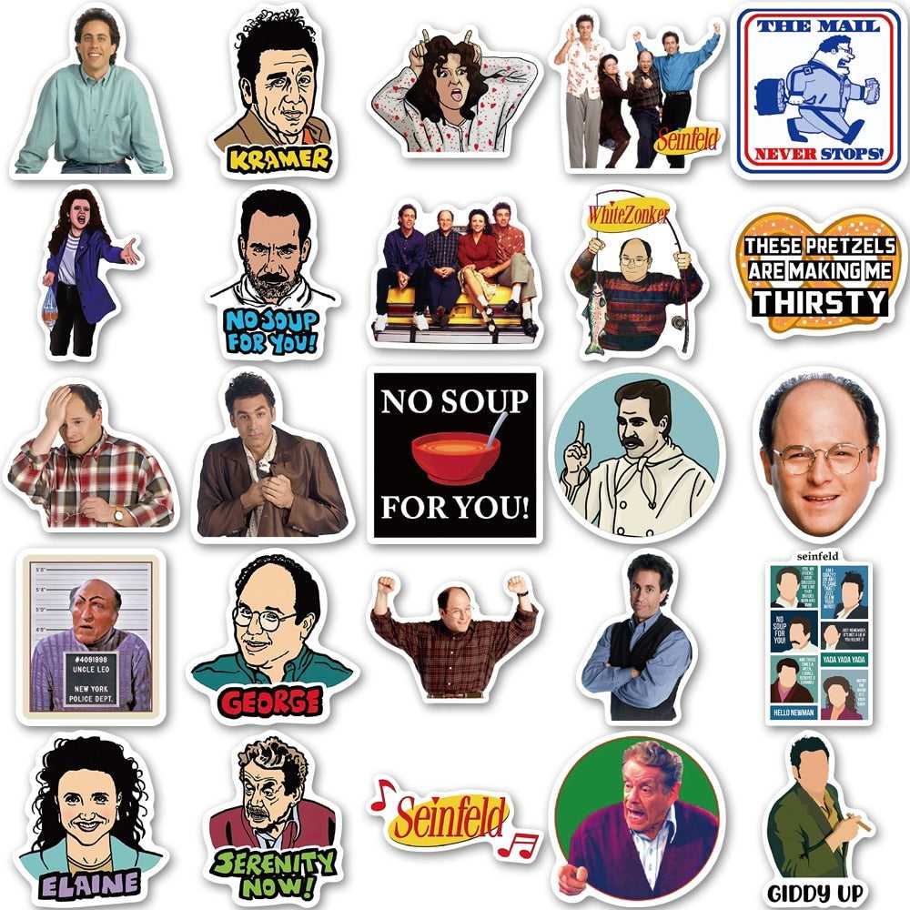 TV Show Seinfeld Stickers Pack | Famous Bundle Stickers | Waterproof Bundle Stickers