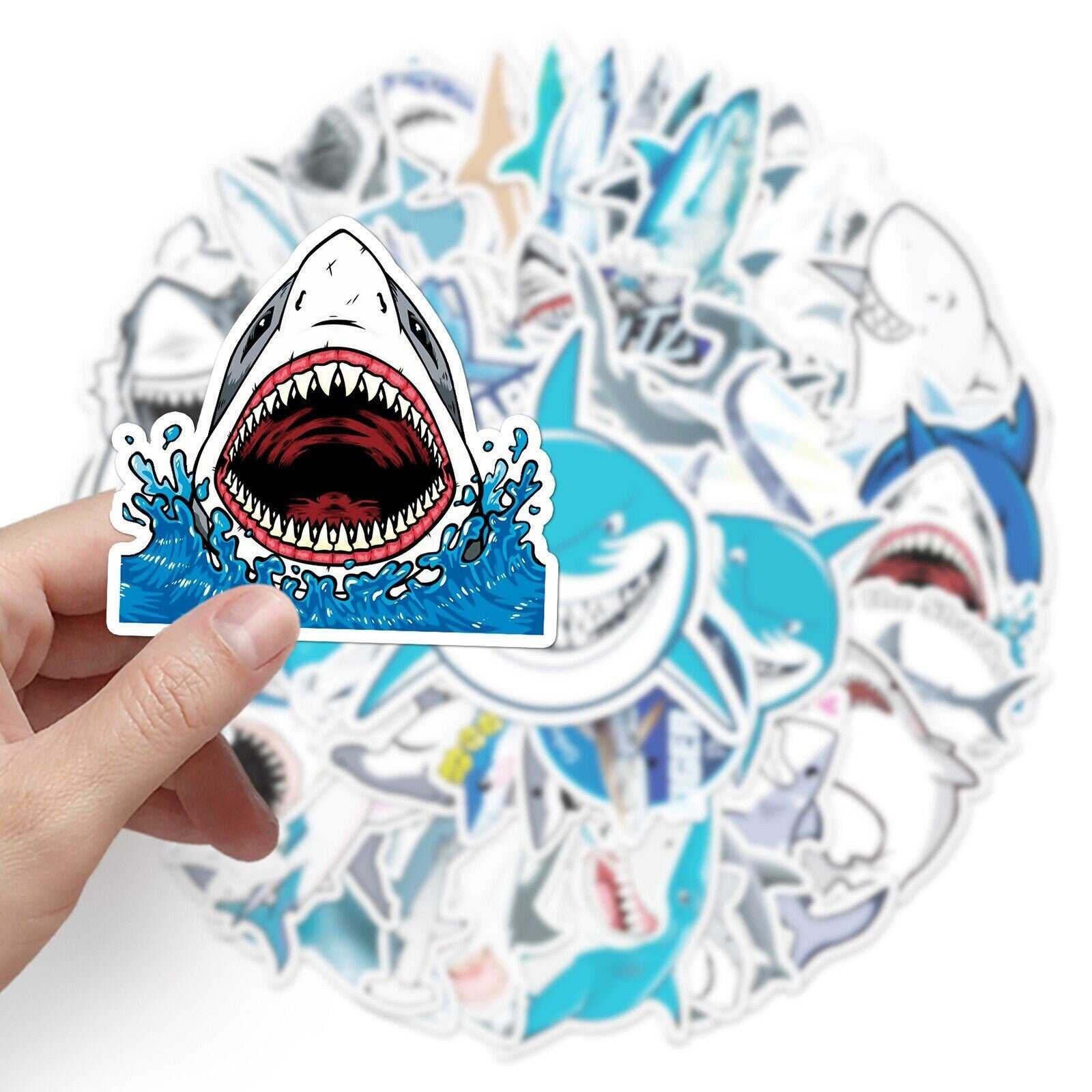 Shark Animal Stickers Pack | Famous Bundle Stickers | Waterproof Bundle Stickers