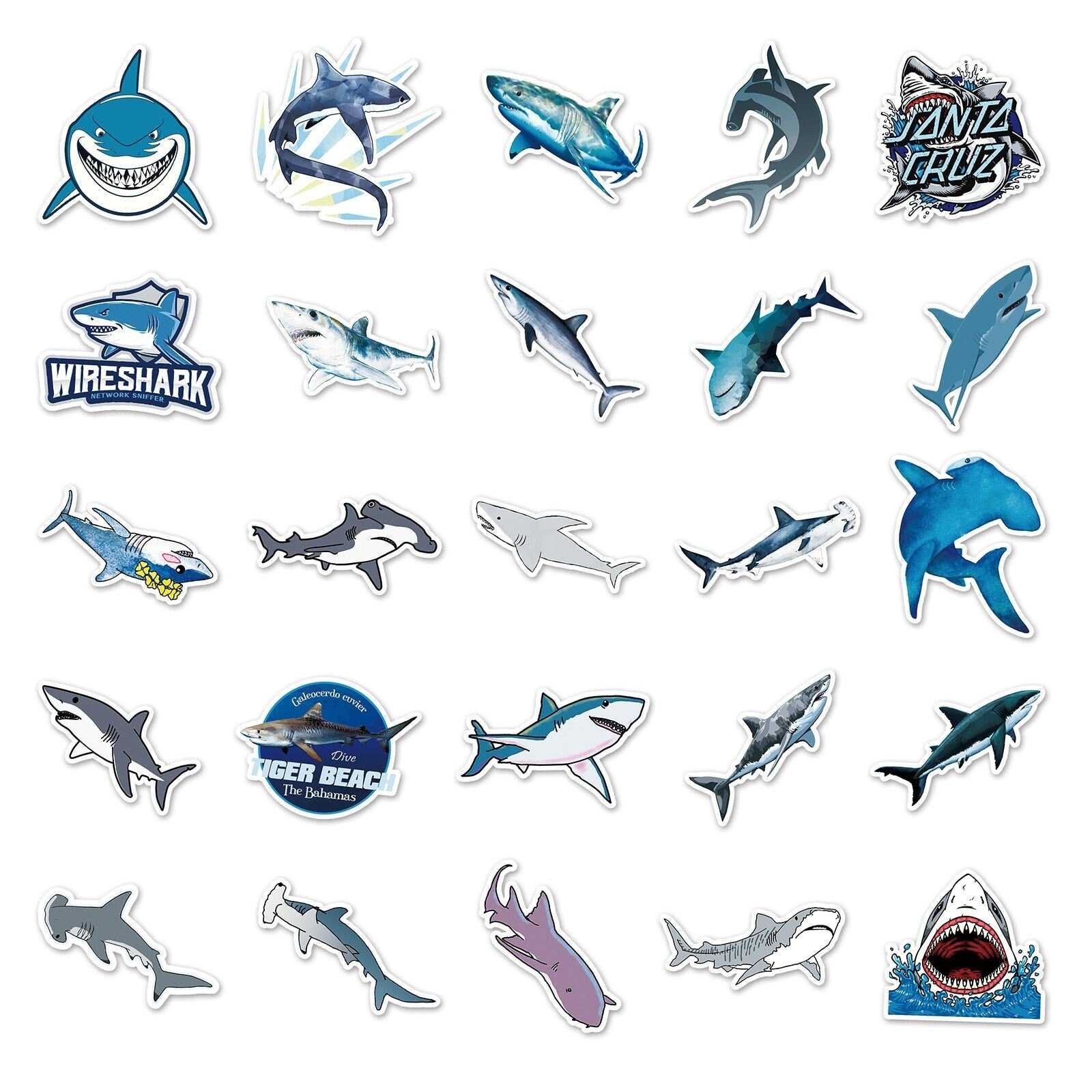 Shark Animal Stickers Pack | Famous Bundle Stickers | Waterproof Bundle Stickers