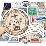 Retro Travel Stamp Stickers Pack | Famous Bundle Stickers | Waterproof Bundle Stickers