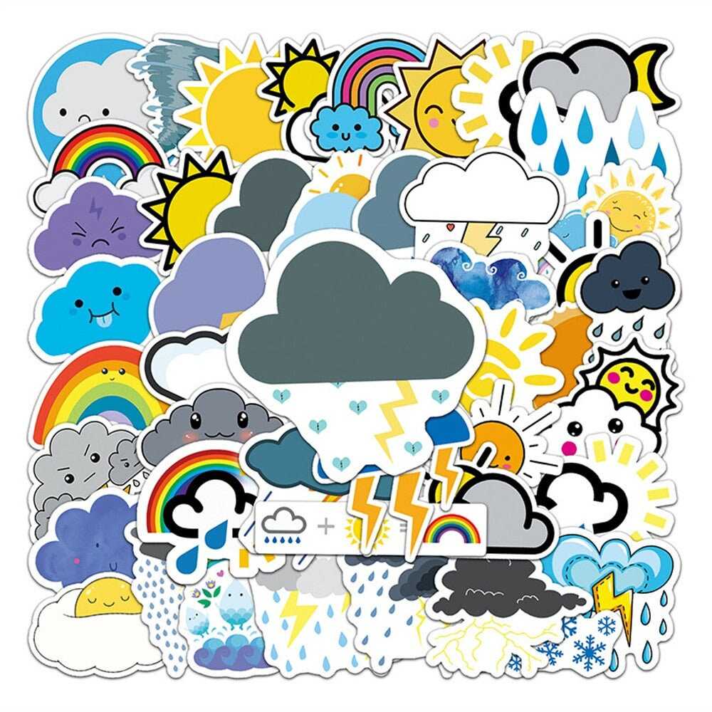 Weather Children Stickers Pack | Famous Bundle Stickers | Waterproof Bundle Stickers