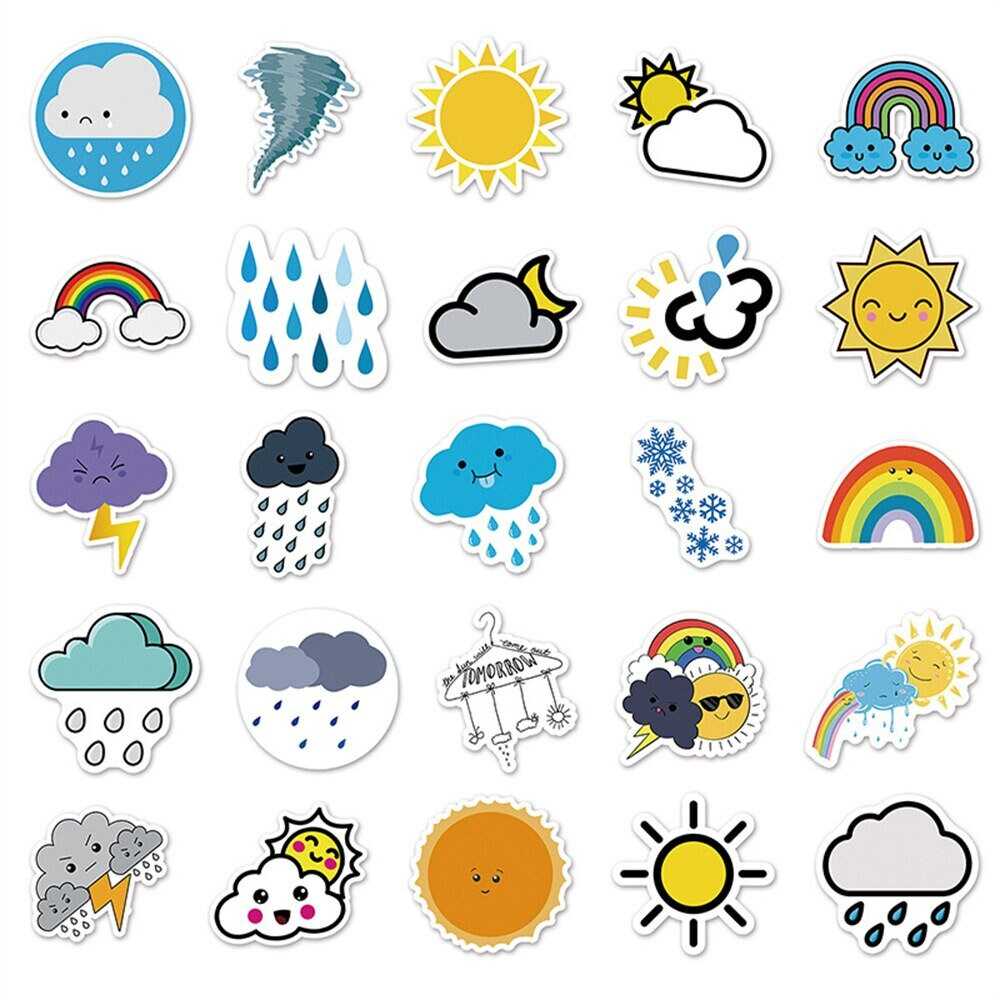 Weather Children Stickers Pack | Famous Bundle Stickers | Waterproof Bundle Stickers