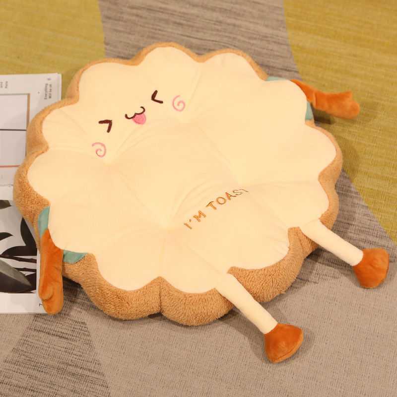 40cm Simulation Bread Toast Seat Cushion | Stuffed Memory Foam Sliced Bread Food Pillow for Chair