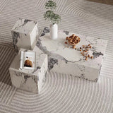 Sintered Stone Marble Coffee Table Trio-GraffitiWallArt