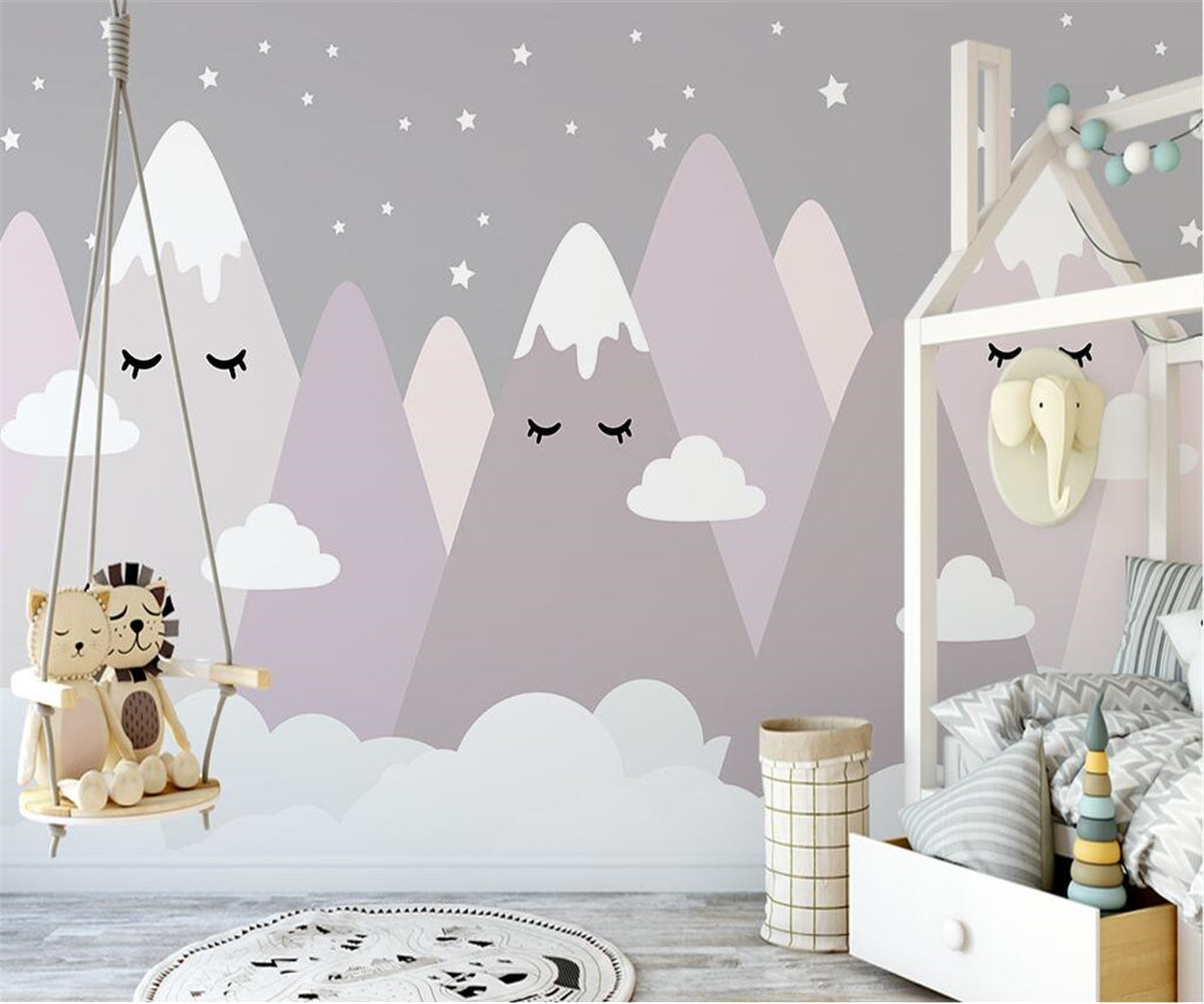 Sleeping Mountains Nursery Wallpaper