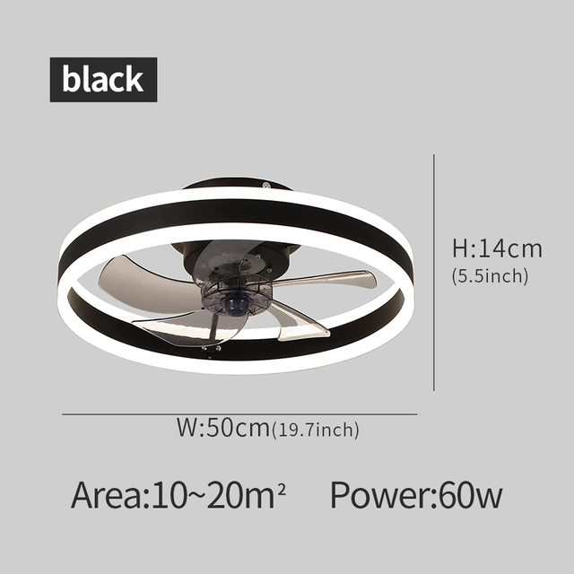 Smart LED Quiet Ceiling Fan Light 6-Speed