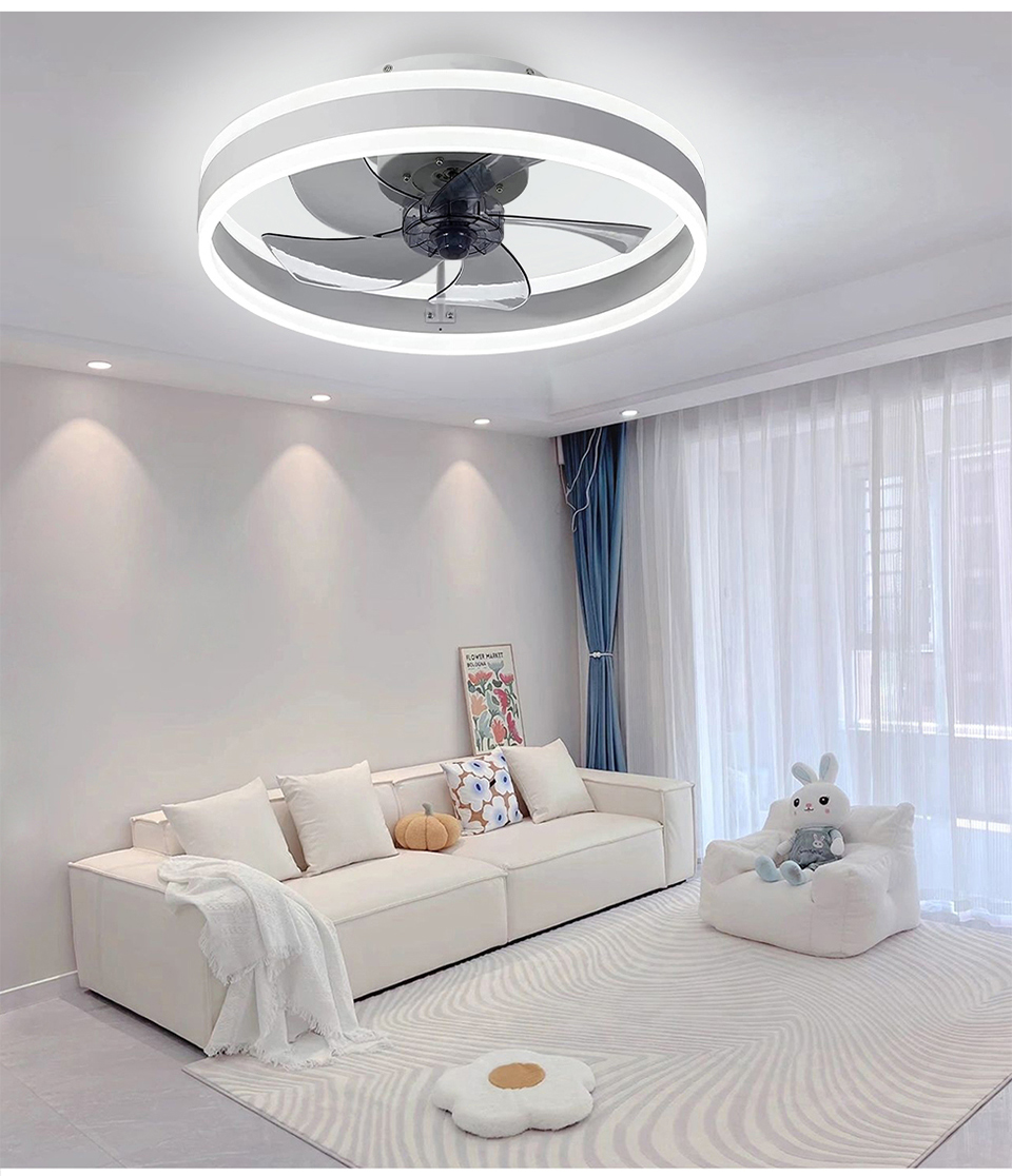 Smart LED Quiet Ceiling Fan Light 6-Speed