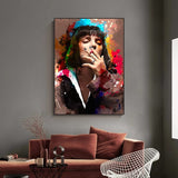 Smoking Woman Canvas Wall Art – Elegant Artwork