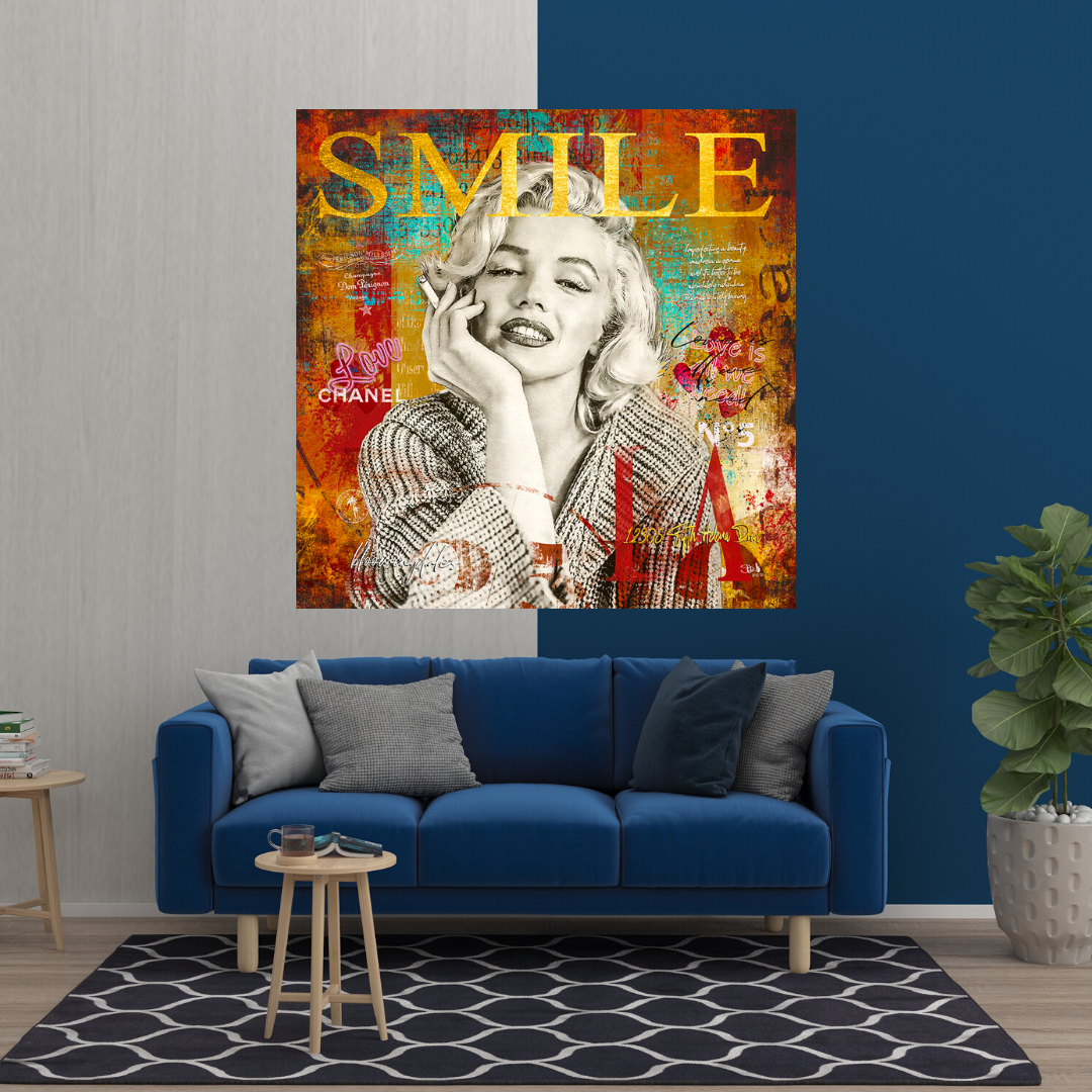 Smoky Smile: Marilyn Poster - Mesmerizing Iconic Art