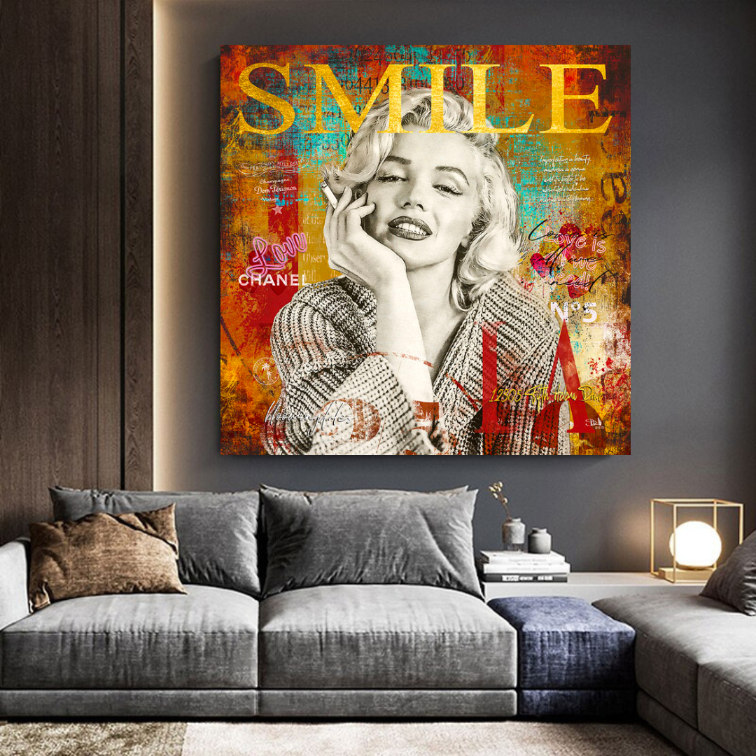 Smoky Smile: Marilyn Poster - Mesmerizing Iconic Art