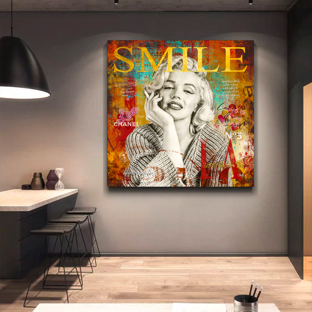 Smoky Smile: Marilyn Poster - Mesmerizing Iconic Art