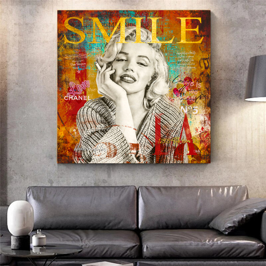 Smoky Smile: Marilyn Poster - Mesmerizing Iconic Art