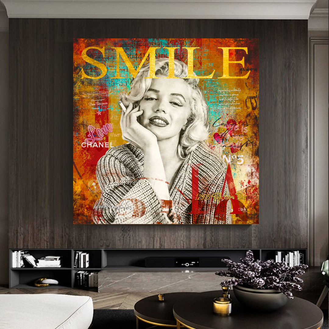 Smoky Smile: Marilyn Poster - Mesmerizing Iconic Art