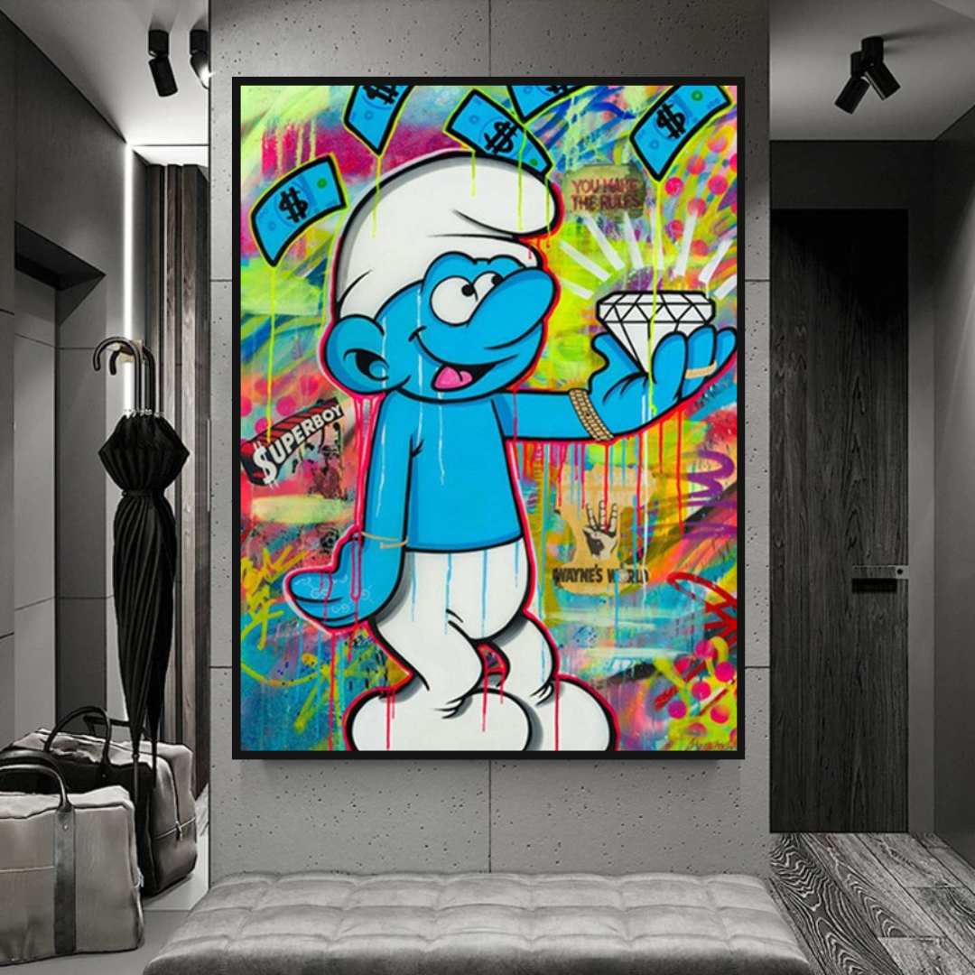 Schtroumpfie DiamondCanvas Wall Hanging Art