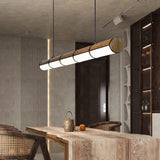 Solid Oak Wood Rod Kitchen Island Lighting