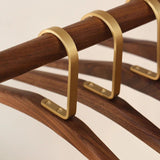 Solid Walnut Wood & Brass High-grade Hangers
