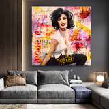 Sophia Loren "Get Wild" Art mural sur toile pour salon, bureau et cadeau :