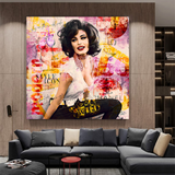 Sophia Loren "Get Wild" Art mural sur toile pour salon, bureau et cadeau :