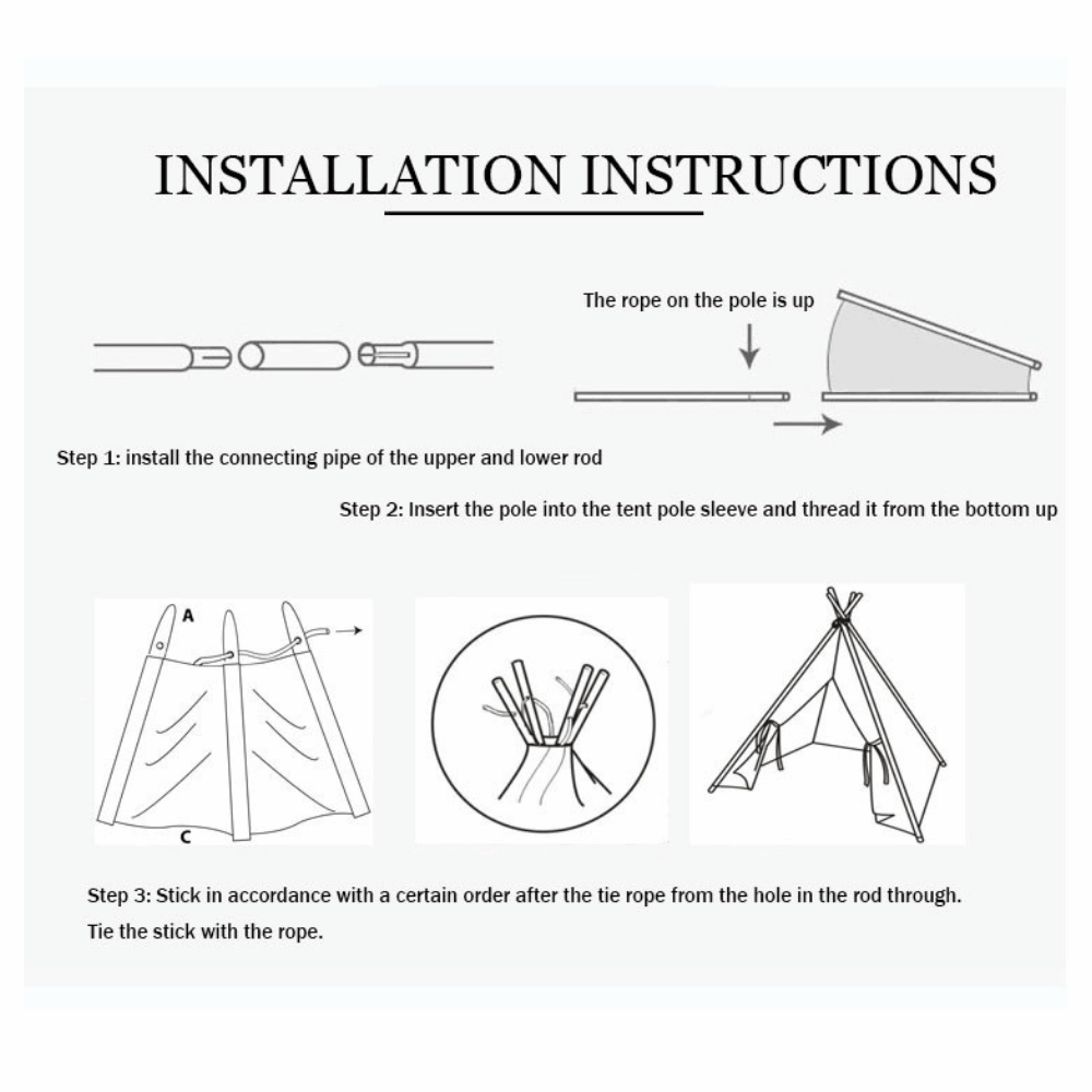 Kids Fabric Tent High Quality Playhouse | Kids Teepee