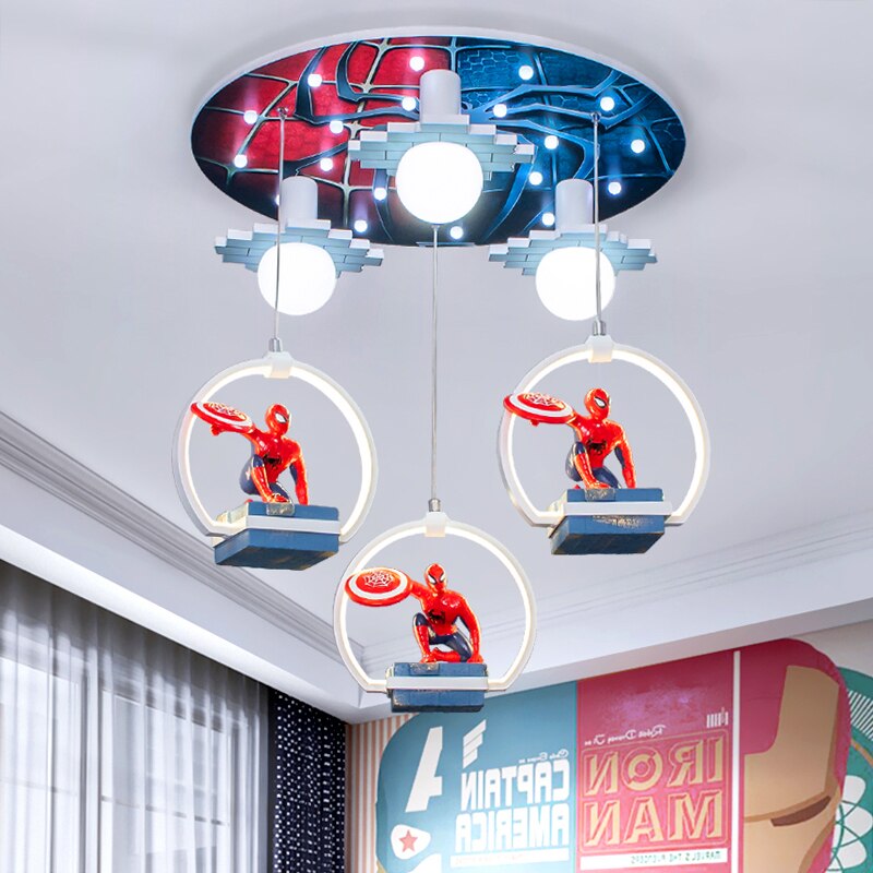 Suspension LED Spiderman pour chambre d'enfant