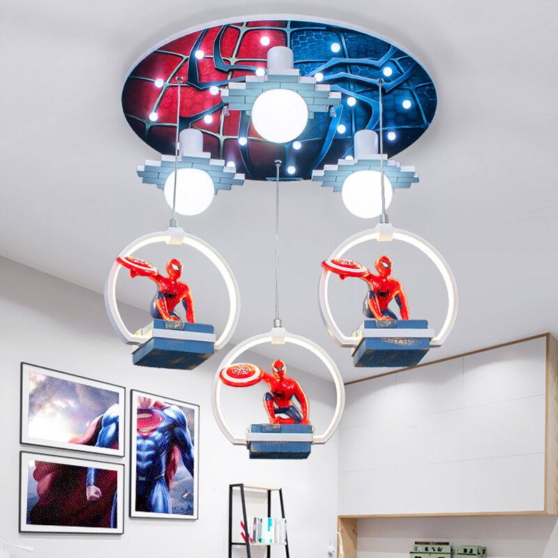 Suspension LED Spiderman pour chambre d'enfant