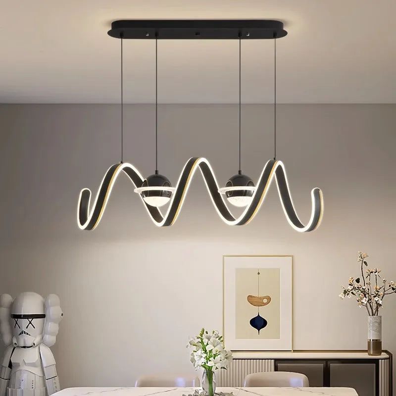 Spiral Rings LED Kitchen Island Chandelier