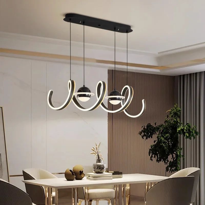 Spiral Rings LED Kitchen Island Chandelier