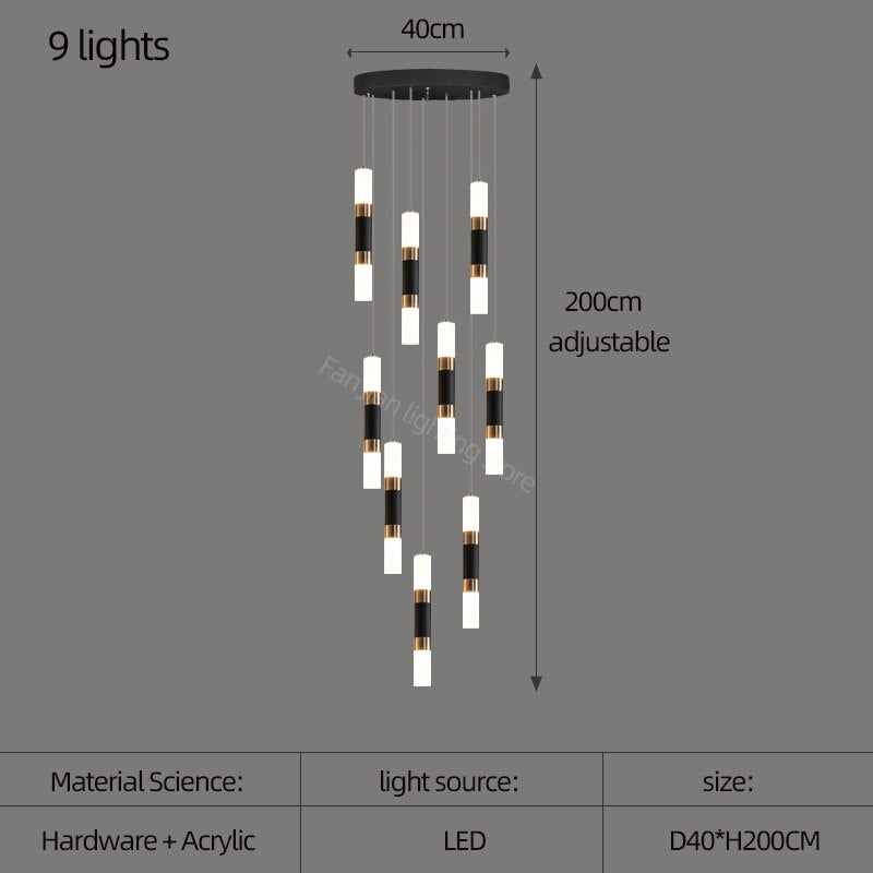 Lustre d'escalier - Illuminez avec un lustre en acrylique