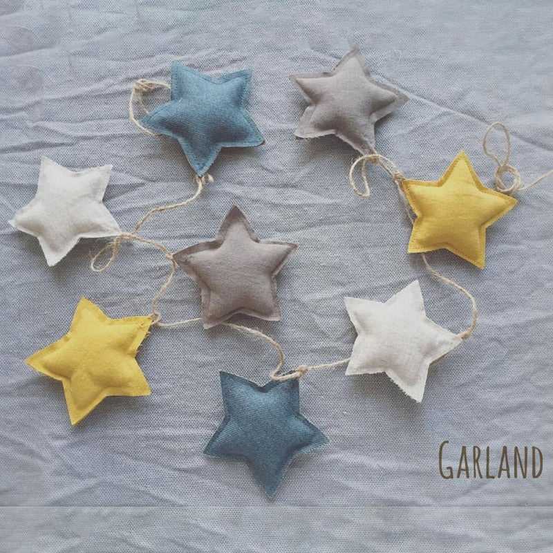 Stars Garland Soft Padded Room Wall Decoration | Nursery Star String Kids Room