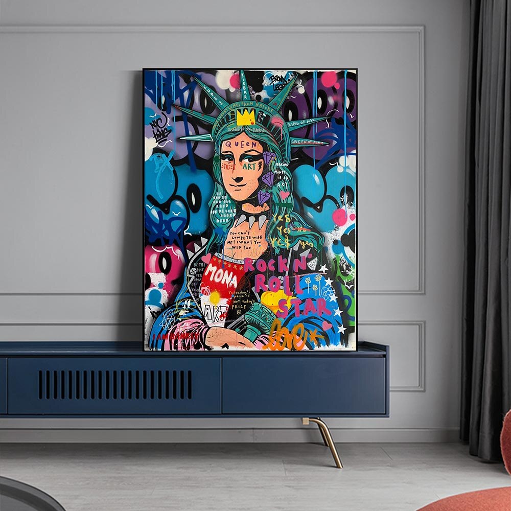 Statue Of Liberty Graffiti Canvas Wall Art