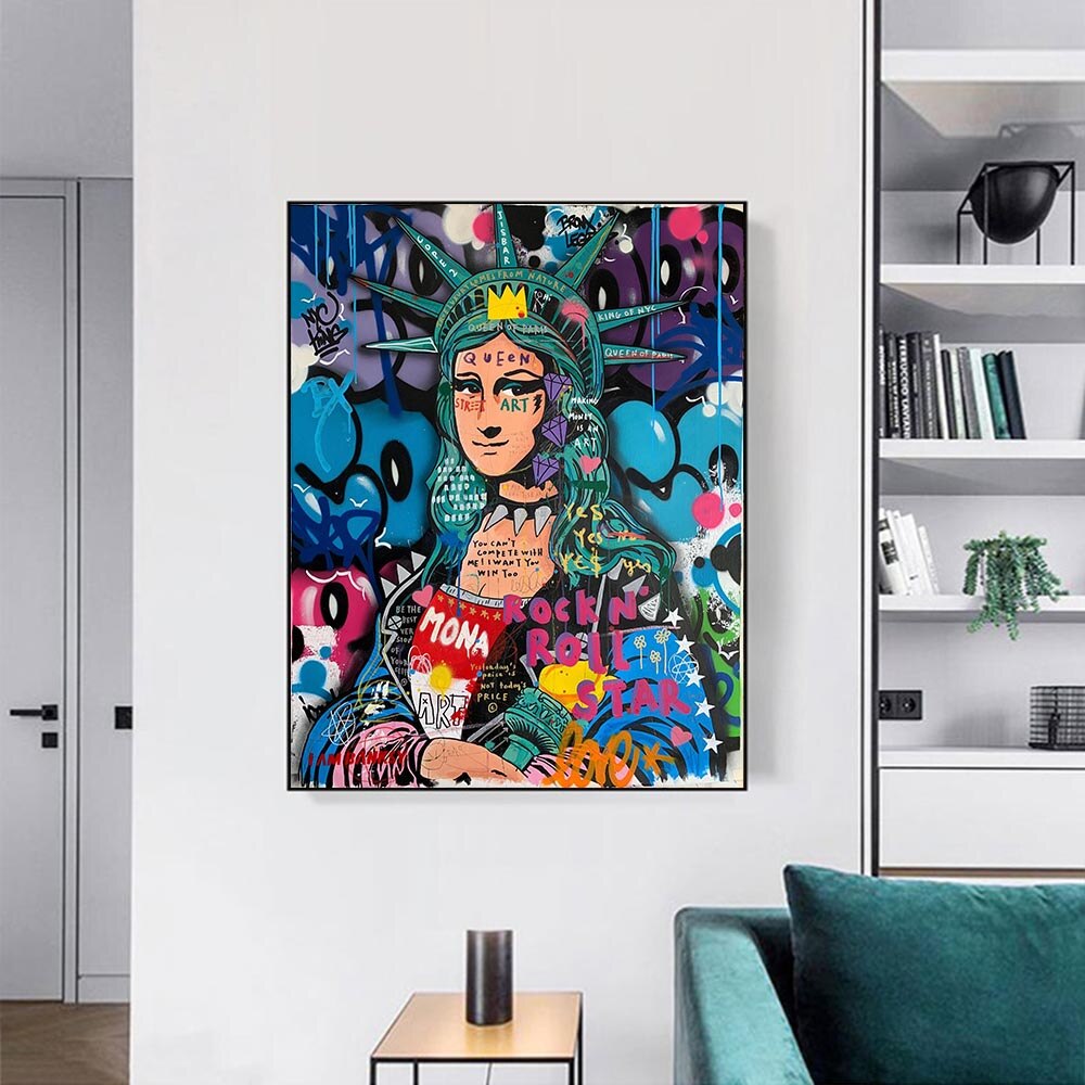 Statue Of Liberty Graffiti Canvas Wall Art