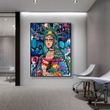 Statue Of Liberty Graffiti Canvas Wall Art