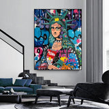 Statue Of Liberty Graffiti Canvas Wall Art