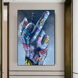 Street Art Middle Finger Gesture Canvas Wall Art