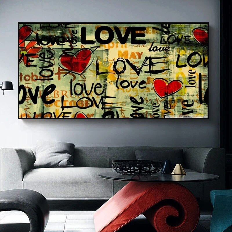 Street Art of Love Canvas Wall Art