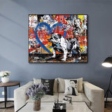 Street Graffiti Art Dog Canvas Wall Art