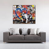 Street Graffiti Art Dog Canvas Wall Art