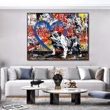 Street Graffiti Art Dog Canvas Wall Art