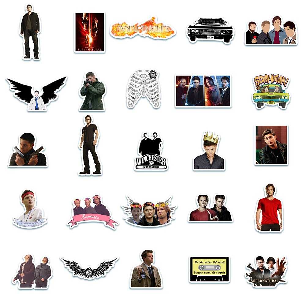 TV Series Supernatural Stickers Pack | Famous Bundle Stickers | Waterproof Bundle Stickers