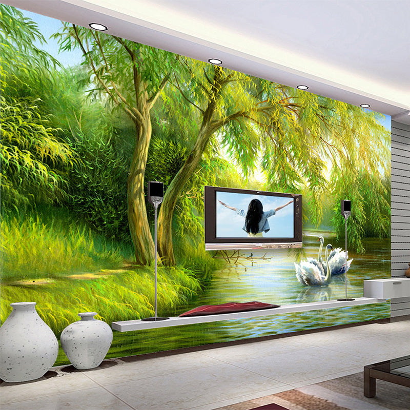 Swans in Lake Wallpaper - Transform Your Space