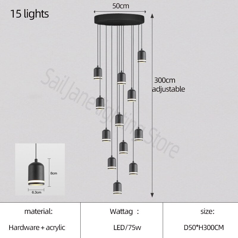 Lustre d'escalier Swirl: Solutions d'éclairage élégantes