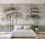 Grands Arbres Marrons Peintures Murales en Papier Peint