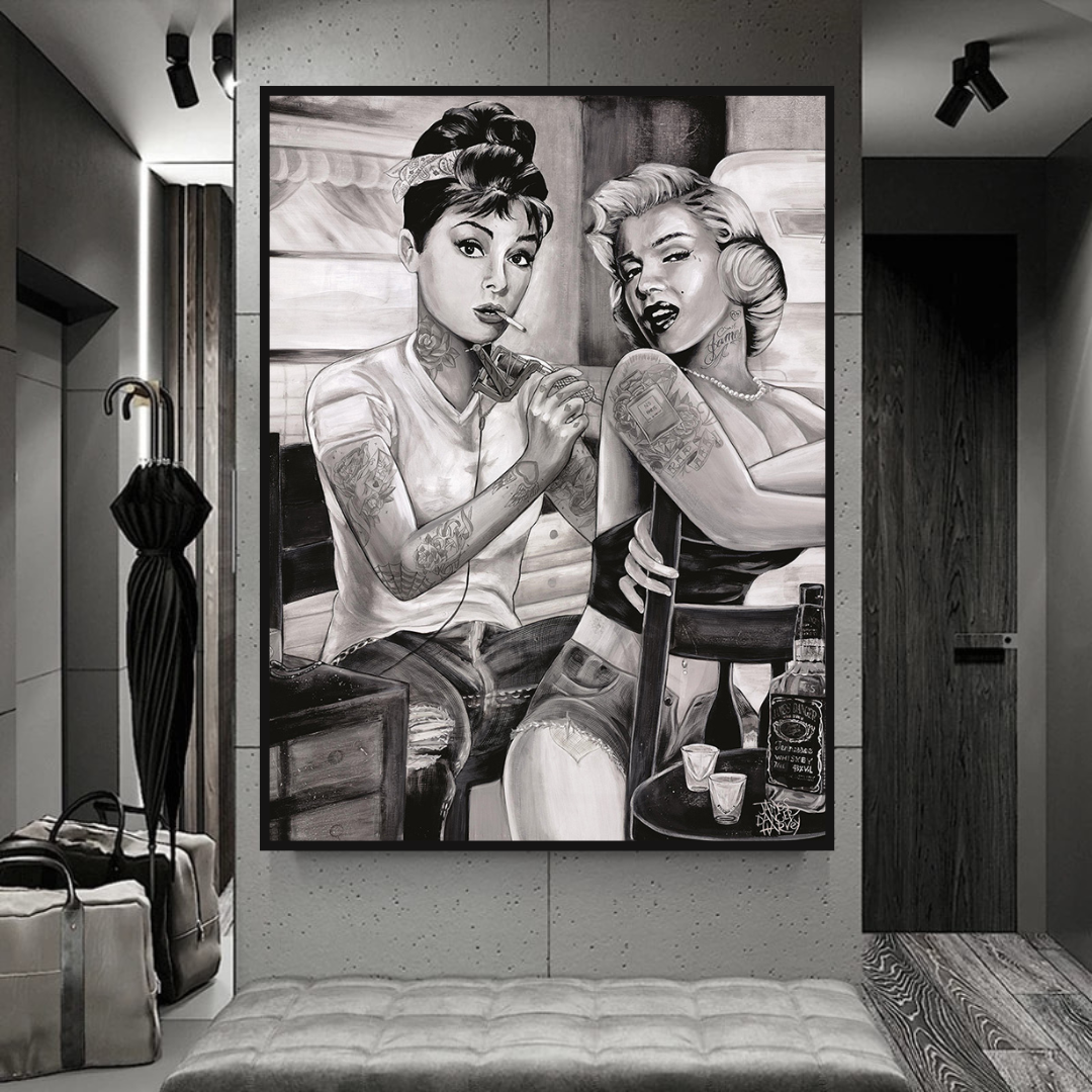 Classique du tatouage - Audrey Hepburn et Marilyn Art