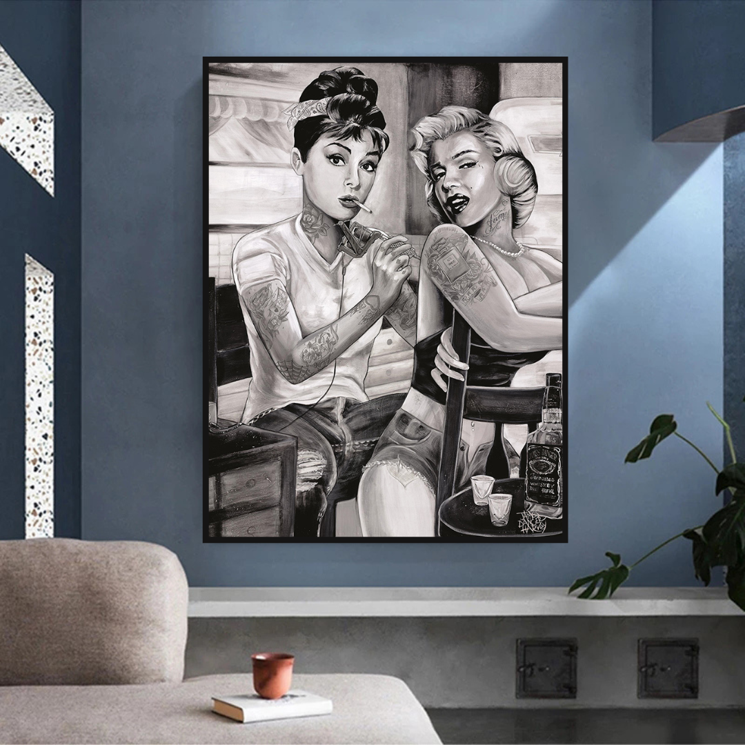 Classique du tatouage - Audrey Hepburn et Marilyn Art