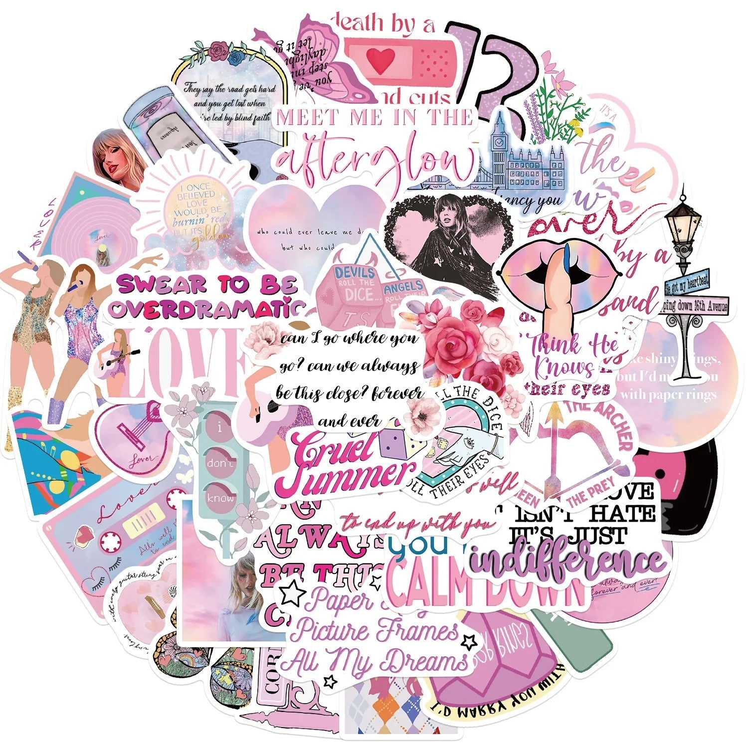 Taylor Swift Pink Sticker Pack – Fun Fans Merch