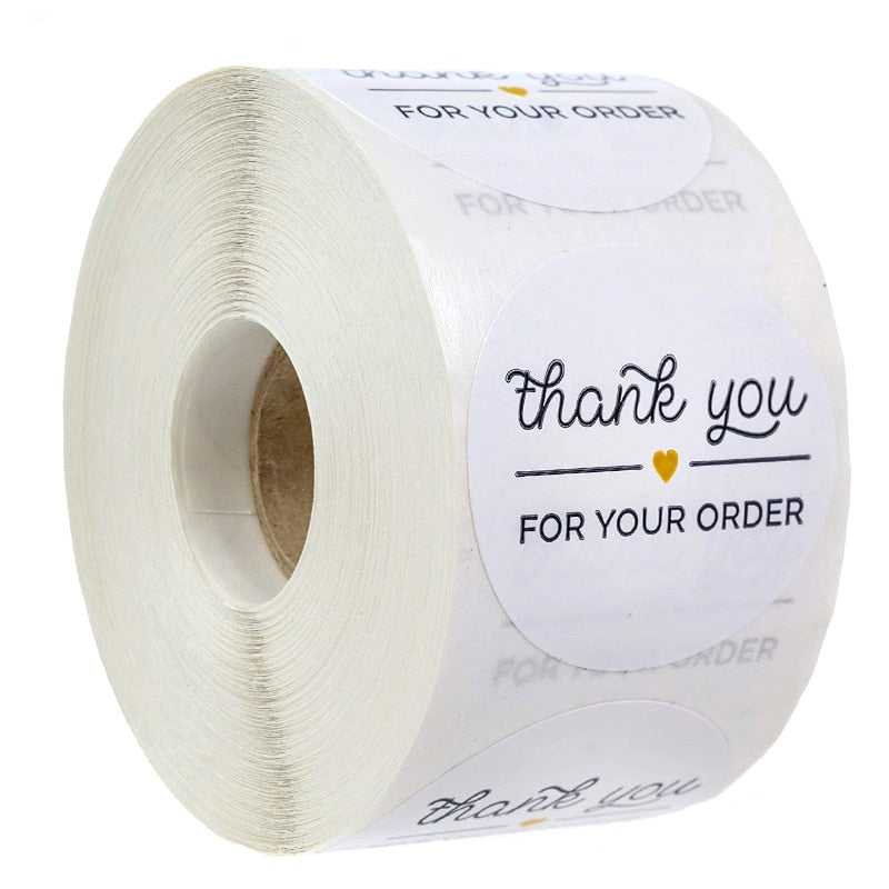 50-500pcs Round White paper label sticker thank you sticker scrapbook 1 inch wedding envelope seal handmade stationery sticker