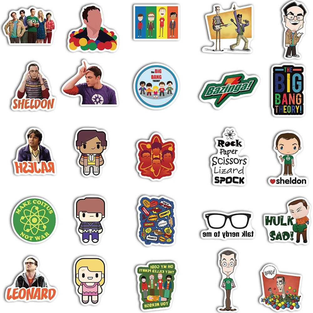 TV Show The Big Bang Theory Stickers Pack | Famous Bundle Stickers | Waterproof Bundle Stickers