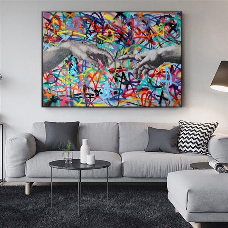 The Creation of Adam Famous Art Canvas Wall Art