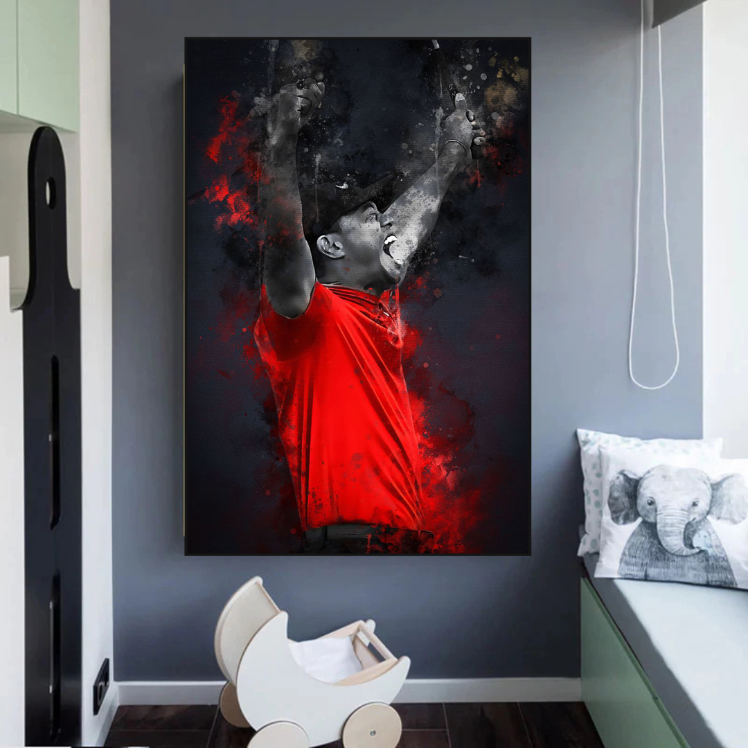 Tiger Woods Canvas Wall Art: Captivating Masterpiece