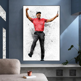 Tiger Woods Leinwand-Wandkunst – Dekor für Golf-Enthusiasten